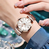 halpa Kvartsikellot-uusi olevs merkki naisten kellot valaiseva koriste kalenteri kvartsi kellot amerikkalaistyylinen timanttisarja vedenpitävä pieni vihreä kellot naisten kellot vuorovesi