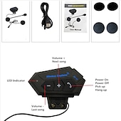 preiswerte Motorradhelm-Kopfhörer-Motorrad Bluetooth 5.0 Helm-Gegensprechanlage drahtloses Freisprech-Telefonanruf-Kit Stereo-Anti-Interferenz-Interphone-Musik-Player