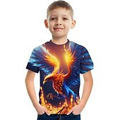 Boys 3D Graphic Animal Phoenix T shirt Short Sleeve 3D Print Summer Active Fantasy Kids 3-12 Years cheap Boy's 3D Animals-Boys 3D Graphic Animal Phoenix T shirt Short Sleeve 3D Print Summer Active Fantasy Kids 3-12 Years