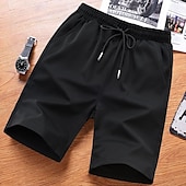 billiga Vardagsshorts-Herr Aktiv Shorts Casual shorts Ficka Snörning Elastisk dragsko-design Ensfärgat Komfort Andningsfunktion Kort Utomhussport Ledigt Dagligen Mode Streetwear Svart Vit Microelastisk