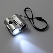 cheap Microscopes &amp; Endoscopes-Mini Pocket 60X Microscope Magnifier Glass Jeweler Loupe with LED UV Light