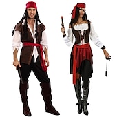 cheap Couple &amp; Group Costumes-Pirates of the Caribbean Pirates of the Caribbean Outfits Costume Cosplay Costume Party Movie Cosplay for Couple&#039;s Men&#039;s Women&#039;s Adults&#039; Masquerade