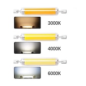 cheap Light Bulbs-R7S LED COB Glass Tube 78mm 118mm High Power J78 J118 Light Bulb T3 AC110V 120V 220V 230V 240V Home Replace Halogen Lamp