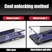 cheap Samsung Cases-Phone Case For Samsung Galaxy S24 S23 S22 S21 Plus Ultra Note 20 Ultra S25 Ultra Magnetic Adsorption Bumper Frame Magnetic Full Body Protective Solid Colored Tempered Glass Metal