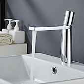 Недорогие классический-смеситель для раковины в ванной комнате, моноблочные смесители для умывальника, одна ручка, одно отверстие для монтажа на столешницу, со шлангом для горячей и холодной воды, краны для латунных сосудов