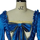 billiga Outfits-set med rokoko balklänning klänning blond barock peruk underkjol båge kjol krinolin 3 st kläder retro vintage viktoriansk renässans prinsessa kolonial balklänning dam cosplay kostym fest