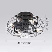 voordelige Plafondventilatorverlichting-gekooide plafondventilator met licht afstandsbediening low profile inbouwventilatordelier zwarte kleine bladloze plafondventilator voor woonkamer slaapkamer keuken