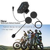 preiswerte Motorradhelm-Kopfhörer-Motorrad Bluetooth 5.0 Helm-Gegensprechanlage drahtloses Freisprech-Telefonanruf-Kit Stereo-Anti-Interferenz-Interphone-Musik-Player