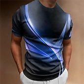 preiswerte 3D-T-Shirts-Herren Grafik Farbblock T Shirt Kurzarm T-Shirt 3D-Druck Rundhalsausschnitt Hemd Vintage Mode Designer Outdoor Täglich Sport Gelb Blau Purpur Frühling &amp; Sommer Bekleidung S M L XL 2XL 3XL