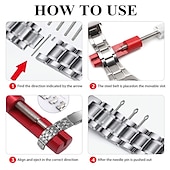 cheap Replacement Parts-Watch Repair Tool Watch Band Link Pin Adjustable Remover All-metal Strap Link Remover 3 Pins Repair Tool For DIY