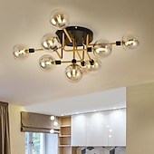 olcso Mennyezeti lámpák-led mennyezeti lámpák globe design 9 fényes 33&quot; csillárok függő könnyű fém üveg modern stílusú nappali hálószoba étkező 85-265 V izzó nem tartozék
