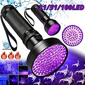economico Luci da campeggio-torcia uv con 128 led 395nm lampada a torcia ultravioletta rilevatore di luce nera per macchie di urina di cani e cimici dei letti