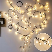 Недорогие Питание от электросети-2.5 м 72LED гибкие DIY светильники из лозы искусственный декор для спальни стен и свадебных праздников