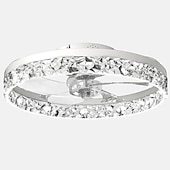 economico Ventilatore da soffitto con luci-ventilatori a soffitto a led con luci lampadari di cristallo dimmerabili con telecomando 20 &quot;lampada da soffitto a incasso lampadario in metallo camera da letto soggiorno