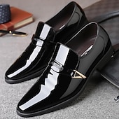 preiswerte Herrenpantoletten &amp; -slipper-Herren Loafer &amp; Slip On Leder-Loafer Geschäftlich Brautkleider schlicht Outdoor Täglich PU Atmungsaktiv Halbschuhe Schwarz Braun Frühling Herbst
