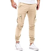 cheap Cargo Pants-Men&#039;s Cargo Pants Pocket Plain Comfort Breathable Outdoor Daily Casual Black Army Green