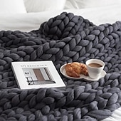 economico Coperte da letto-coperta in maglia spessa coperta in lana super spessa tessuta a mano coperta per divano coperta per maglieria coperta in filo spesso