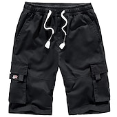 baratos Ar livre-Homens Shorts táticos Bermuda Cargo Shorts camuflados Shorts de verão Com Cordão Cintura elástica Côr Sólida camuflagem Ripstop Respirável Preto Verde Tropa