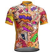 cheap Men's Jerseys-Men's Cycling Jersey Graphic Letter &amp; Number Funny Short Sleeve Bike Jersey Top with 3 Rear Pockets Mountain Bike MTB Road Bike Cycling Quick Dry Reflective Strips Back Pocket Moisture Wicking Sports
