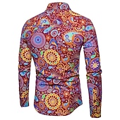 economico Cime-Retrò Vintage Anni &#039;70 Camicia Disco Floreale Paisley Per uomo Casual Quotidiano Parata dell&#039;Orgoglio Mese dell&#039;orgoglio Adulti Top Tutte le stagioni