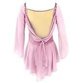 abordables Robes de Patinage Artistique-Robe de Patinage Artistique Femme Fille Patinage Robes Tenue Rose clair Blanc / Blanc Jaune et jaune Dos ouvert Spandex Micro-élastique Entraînement Tenue de Patinage Fait à la main Classique Cristal