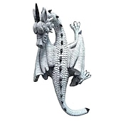economico sculture e statue da giardino-scultura da parete drago cornuto, poliresina, pietra grigia, gotico &amp;amplificatore; decorazioni medievali, decorazioni per desktop e scaffali, regali decorativi per ufficio per uomo