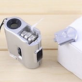 cheap Microscopes &amp; Endoscopes-Mini Pocket 60X Microscope Magnifier Glass Jeweler Loupe with LED UV Light