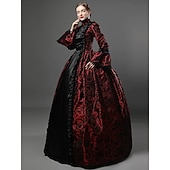 tanie Sukienki-kopciuszek vintage księżniczka sukienka z epoki kolonialnej rokoko wiktoriański vintage cosplay wydajność impreza halloween rękaw 3/4 maxi halloween