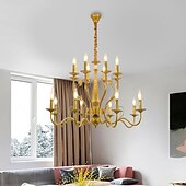 economico Modello a candelabro-lampada a sospensione a led 6/12/16 luci lampada a sospensione fattoria rustico industriale ferro candela plafoniera per sala da pranzo apparecchio di illuminazione candela appesa lampada a