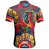 economico Maglie da uomo-Per uomo Maglia da Ciclismo Grafico Boho Manica Corta Bicicletta Maglia Top con 3 tasche posteriori Mountain Bike MTB Ciclismo su strada Asciugatura Rapida Strisce Riflettenti Tasca Posteriore