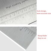 رخيصةأون أدوات وأجهزة المطبخ-الفولاذ المقاوم للصدأ ملاعق المعجنات القاطع مع مقياس مكشطة عجين البيتزا أدوات تزيين الكعكة فندان الخبز اكسسوارات المطبخ