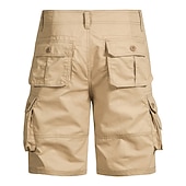 cheap Outdoor-Men's Cargo Shorts Shorts Bermuda shorts Pocket Plain Comfort Breathable Outdoor Daily Going out Casual Big and Tall Dark Brown Black