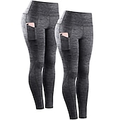 cheap Yoga Leggings &amp; Tights-Women&#039;s Compression Pants Running Tights Leggings with Phone Pocket Base Layer Street Athletic Athleisure Winter Breathable Soft Compression Fitness Gym Workout Running Sportswear Activewear Solid