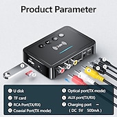 levne Doplňky k počítačům-bluetooth 5.0 přijímač vysílač fm stereo aux 3,5mm jack rca optický nfc audio bezdrátový bluetooth adaptér dálkové ovládání tv