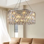 preiswerte Kronleuchter-Licht Luxus Wohnzimmer Kronleuchter neue moderne einfache runde Licht Luxus Kristalllampe Designer Wohnatmosphäre Restaurant Kronleuchter