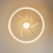 cheap Ceiling Fan Lights-LED Ceiling Fans with lights Crystal Chandeliers Dimmable with Remote Contral 20&quot; Flush Mount Ceiling Lamp Metal Chandelier Bedroom Living Room