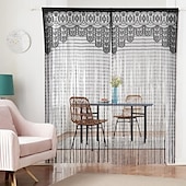 halpa Macrame &amp; merkkijonoverhot-string verho oviaukko verho helmillä tupsut curatin, boho makrame liukuovi verho hääkuvioinen koristelu, tilanjakaja pergolan ulkoterassille
