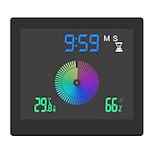 お買い得  家庭用器具-創造的な防水サイレント時計浴室電子壁時計温度湿度クロノメーターと吸盤キッチン防湿タイマー