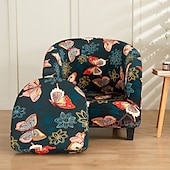 cheap Armchair Cover &amp; Armless Chair Cover-Floral Printed Club Chair Barrel Chair Slipcover Stretch Armchair Covers 1-Piece Club Tub Chair Covers Sofa Cover Couch Furniture Protector Cover  Spandex Couch Covers for Living Room