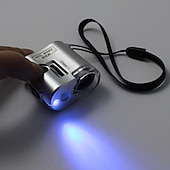 cheap Microscopes &amp; Endoscopes-Mini Pocket 60X Microscope Magnifier Glass Jeweler Loupe with LED UV Light