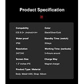 tanie Smartwatche-2 w 1 Smart Watch TWS słuchawki wewnątrz smartwatch HIFI stereo bezprzewodowy zestaw słuchawkowy/odtwarzanie muzyki/sport/fitness