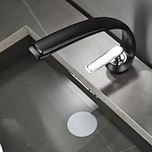 cheap Classical-Bathroom Sink Mixer Faucet, Single Handle One Hole Washroom Basin Taps Chrome Finish Bathroom Faucet with Hot and Cold Water Hose