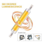 cheap Light Bulbs-R7S LED COB Glass Tube 78mm 118mm High Power J78 J118 Light Bulb T3 AC110V 120V 220V 230V 240V Home Replace Halogen Lamp