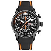 ieftine Ceasuri Quartz-Ceas OLEVS Bărbați Quartz cu Dial Mare Fashion Business Luminiscent Trei Fusuri Orar Calendar Impermeabil Ceas din Silicon Cadouri de Ziua Tatălui