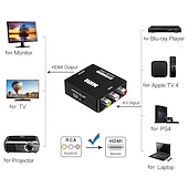 お買い得  ケーブル・ケーブルアクセサリ-rca から hdmi av から hdmi へのコンバーター 1080p ミニ rca コンポジット cvbs ビデオ オーディオ コンバーター アダプター TV/PC/ ps3/ stb/xbox vhs/vcr/ブルーレイ DVD プレーヤー用の pal/ntsc をサポート