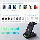 お買い得  ワイヤレス充電器-ワイヤレスチャージャー ワイヤレス充電スタンド CE 高速ワイヤレス充電 3 in 1 用途 ユニバーサル