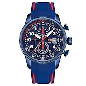 ieftine Ceasuri Quartz-Ceas OLEVS Bărbați Quartz cu Dial Mare Fashion Business Luminiscent Trei Fusuri Orar Calendar Impermeabil Ceas din Silicon Cadouri de Ziua Tatălui