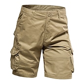 cheap Outdoor-Men's Cargo Shorts Shorts Bermuda shorts Pocket Plain Comfort Breathable Outdoor Daily Going out Casual Big and Tall Dark Brown Black