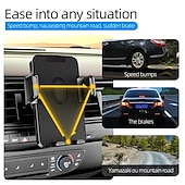 cheap Car Holder-StarFire Mobile Phone Holder For Car Air Outlet 360 Degree Rotation StablePhone Mount Compatible For Android/IOS Suitable For 4-7 Inches Smart Phone Black