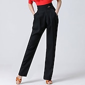 preiswerte Hose-Latein-Tanz Für den Ballsaal Hosen Pure Farbe Farbaufsatz Damen Leistung Ausbildung Hoch Spandex